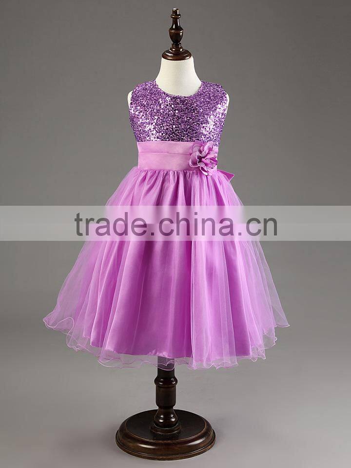MGOO Hot Sale Romantic Purple Bullet Costumes Dresses Kids Long Chiffon Party Dress For Infants MGT028-6