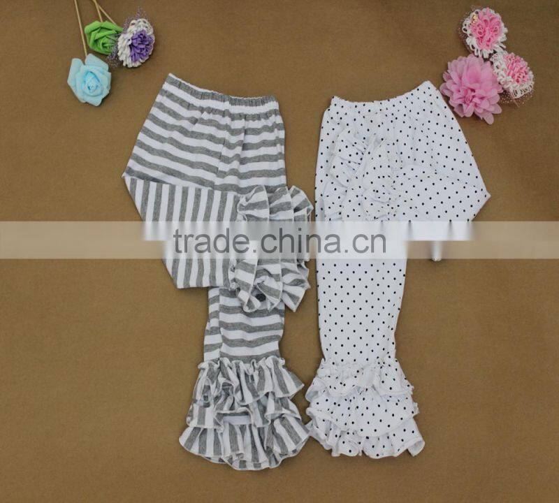 Fashion style baby clothes wholesale girls ruffle baby icing stripe ruffle kids legging pant