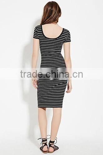 2017 Cheapsale Sexy Ladies Tight Solid Stripe Casual Dress Bulk Clothing