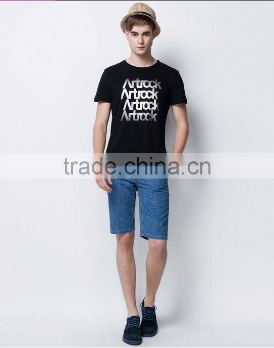 In 2016 classic letters printed black t-shirts with short sleeves