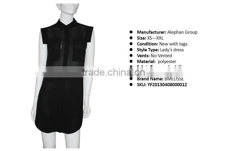 2014-2015 new design fashion dress custom made lady dress black transparent style