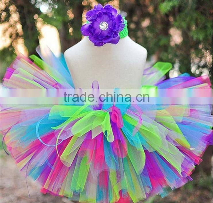 Wholease kids tutu skirts factory directly children tutu rainbow baby girls tutu skirt