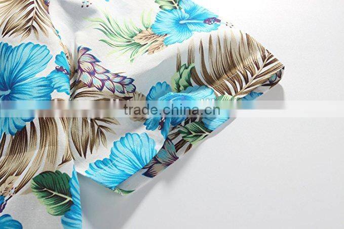 Men's Flower Casual Button Down Short Sleeve Shirt