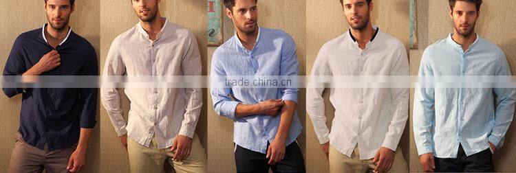 Wholesale cheap men shirt custom high quality Cotton and Hemp shirts with your own logo in guangzhou factory