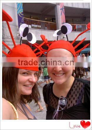 EN71 Customizable Adult Novelty Hats Crab Hat lovely carnival felt funny hat