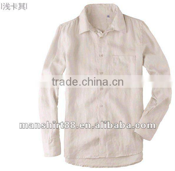 Exclusive style Natural fiber 100%Organic White Linen shirt for men Peaked collar S,M,L,XL,XXL