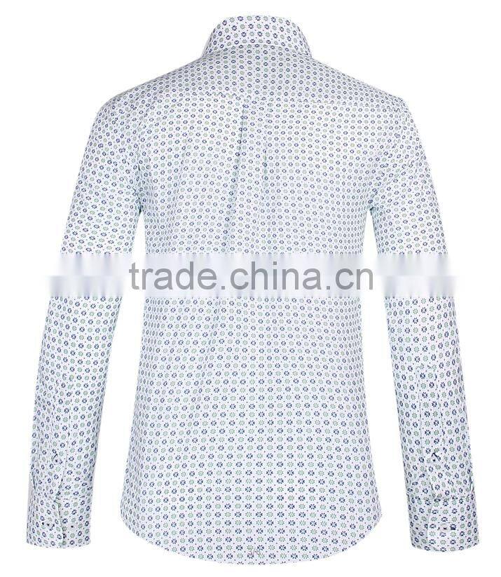 mens long sleeve slim fit shirt contrast collar and cuff