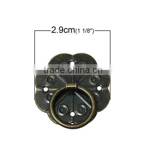 Antique Bronze Flower Jewelry Wooden Box Case Cabinet Drawer Pull Handle Knobs