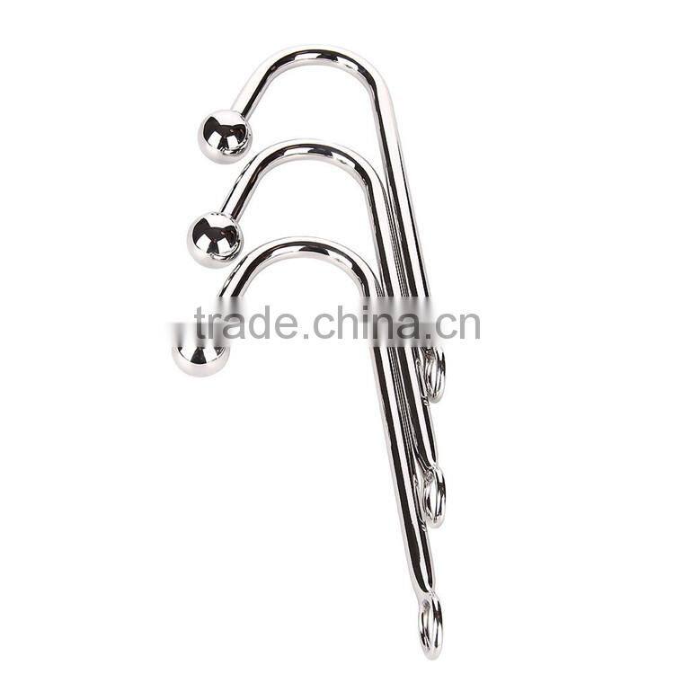 Stainless Steel Anal Hook with Ball Metal Butt Plug Dilator Gay Sex Toys 30*250 mm