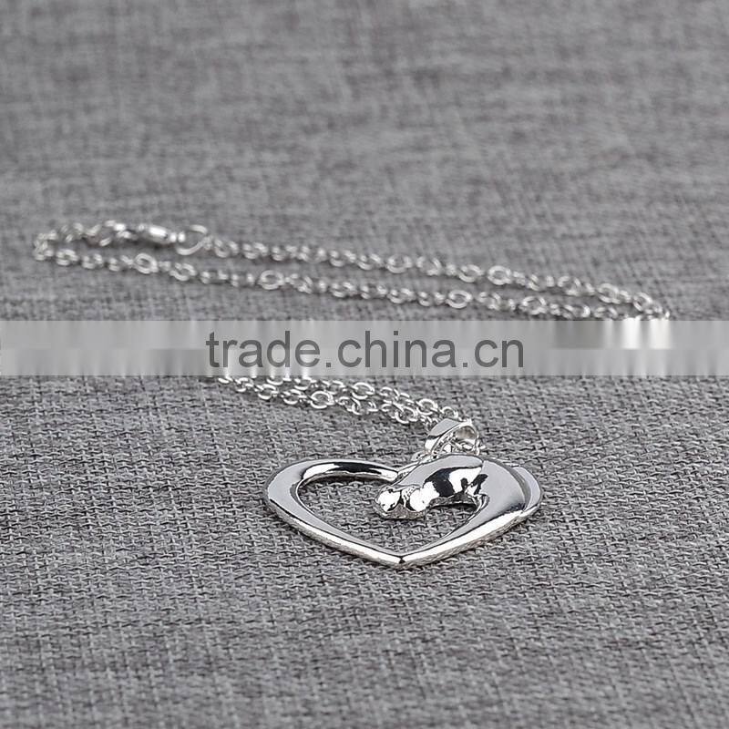 Horse Heart Horse's Head Pendant Necklace Mares Necklace Silver Horse Heart in Love Charm