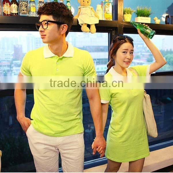 OEM production short sleeve polo shirt t shirt dress wholesale plain mint couple polo shirt