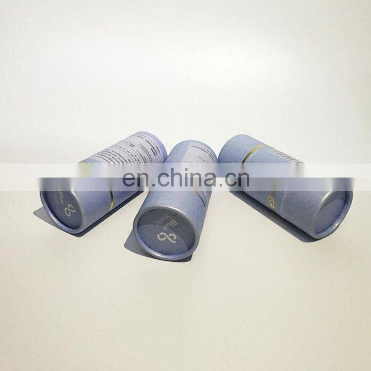 China factory wholesale customized cylinder cardboard oral liquid/cosmetics/tea box with gold hot stamp logo