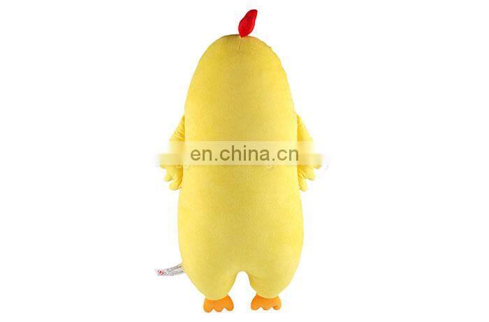 Personalized funny yellow chicken animal shaped plush body pillow
