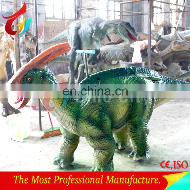 Life size adult walking dinosaur ride