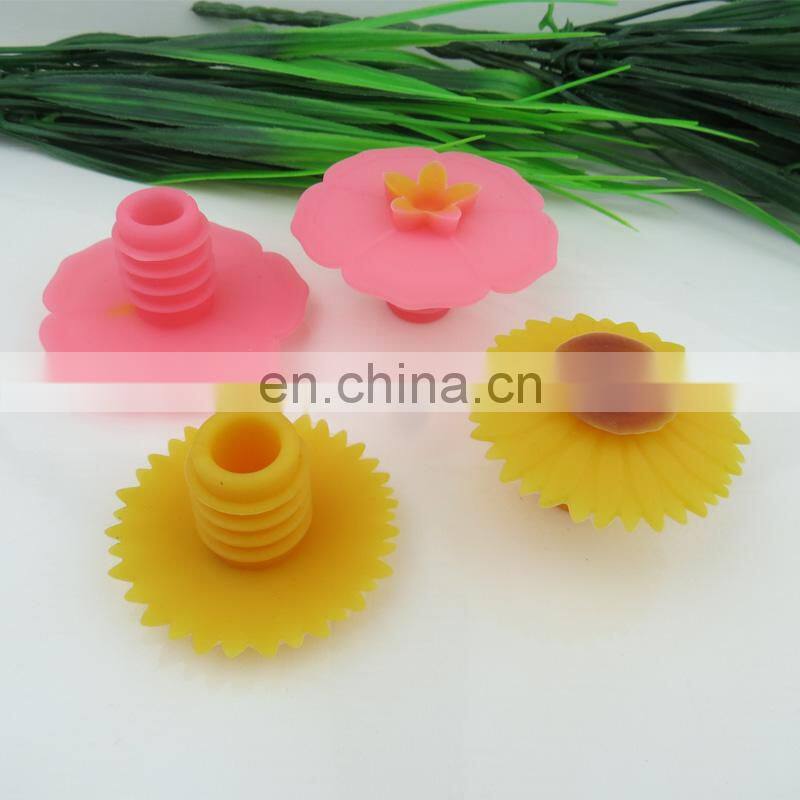 Perfect for Wine Champagne Beverage Beer Sunflower Shape Silicone Wine Bottle Stopper