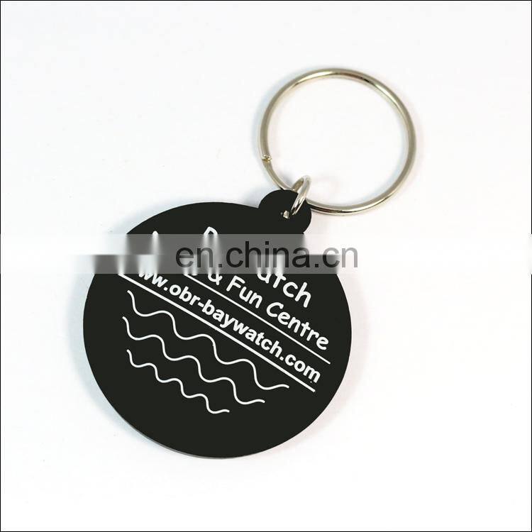 Custom round 3D pvc keychain rubber keyrings with logo wholesale