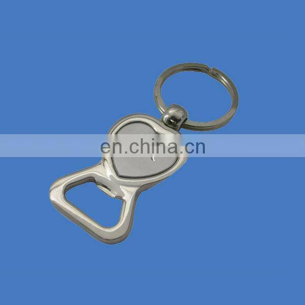 3D zinc alloy keychain bottle opener with epoxy logo