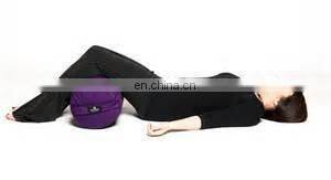 wholesale custom PU batting 65*21cylindrical yoga bolster with organic cover