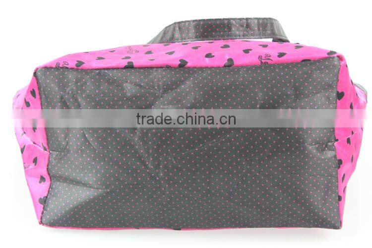 Handy pot red rose cosmetic bag with lovely bowknot