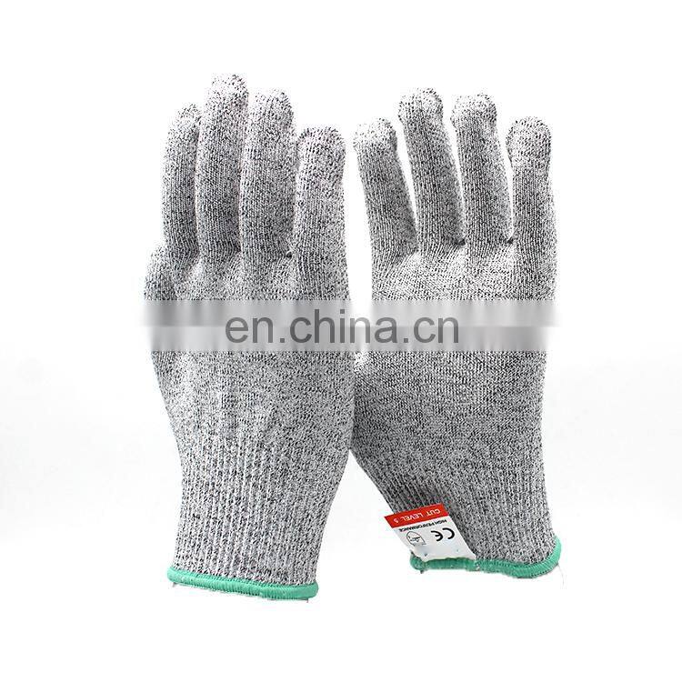 Cut resistant gloves level 5 protection HPPE glass liner
