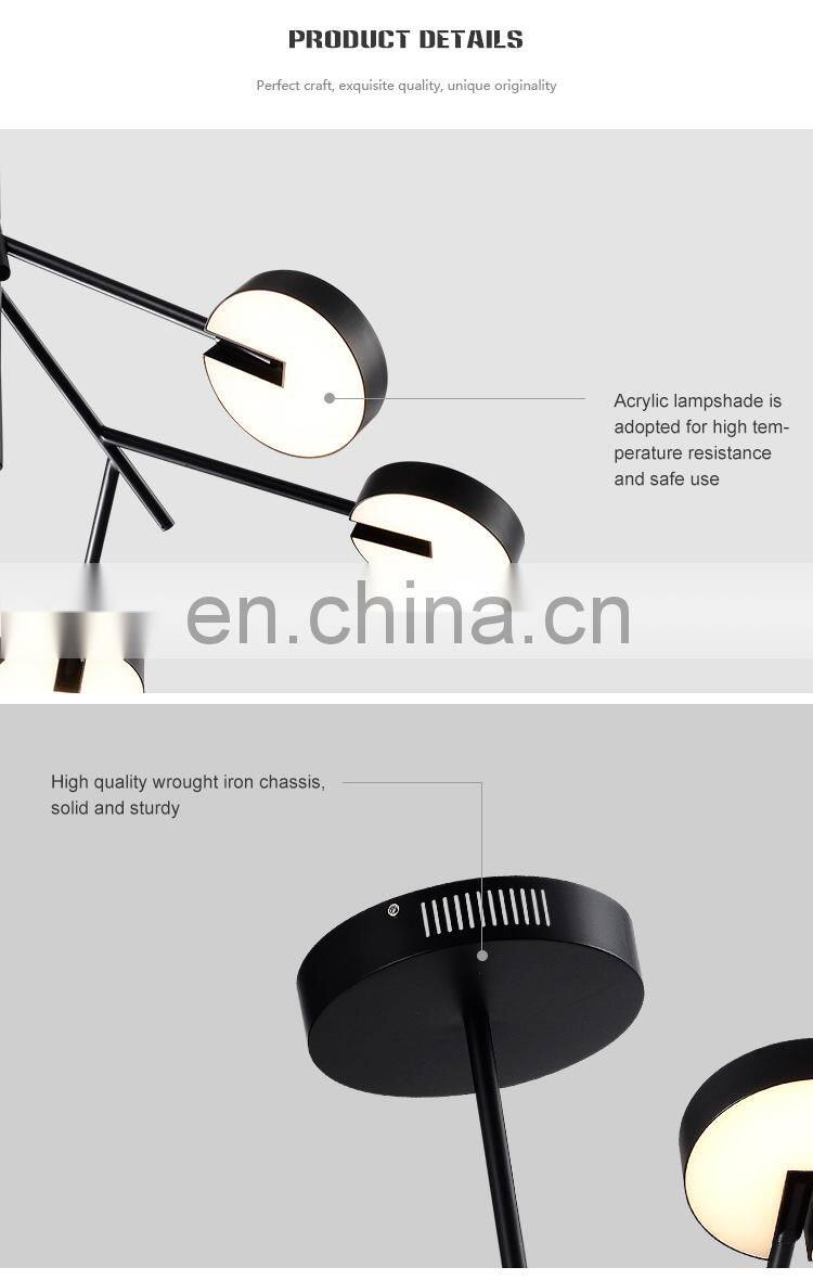HUAYI New Model Modern Style Living Room Decoration Acrylic Iron LED Pendant Light