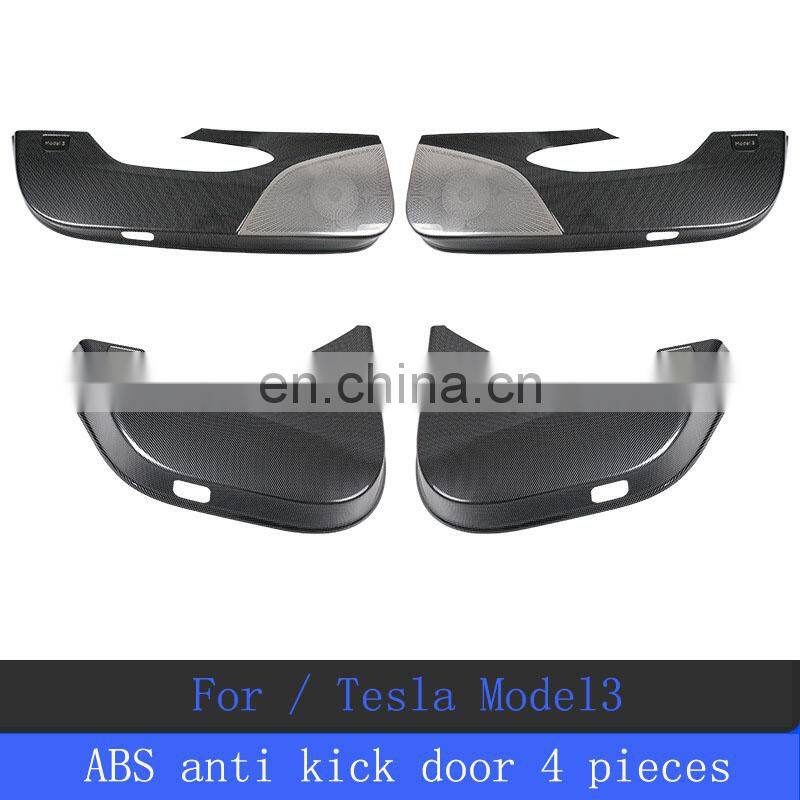 Runde for Tesla anti kick plate Model3 and modely door anti kick pad fully surround the ABS door guard plate
