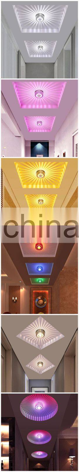 Recessed Mounted LED Ceiling Lamps Indoor RGB 3W Porch Indoor LED Ceiling Lights