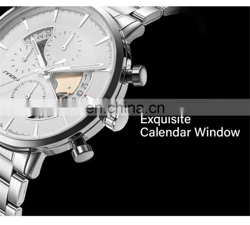 SINOBI Mens Style Watches S9829G Creative Men Watch Luminous with Date Window Chronograph Timepiece Clock Watch