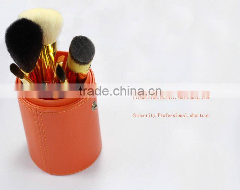 colorful handle face used makeup brush gift set 7pcs