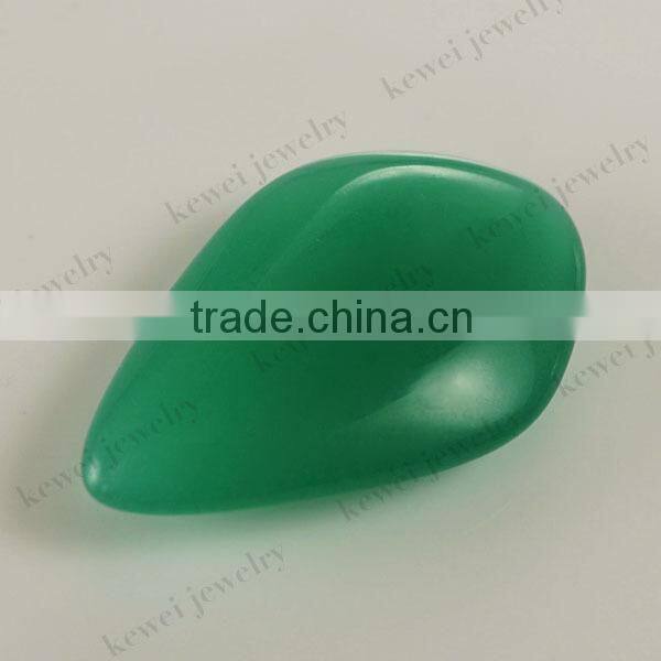 Special shape green gemstone for fashion glass bead