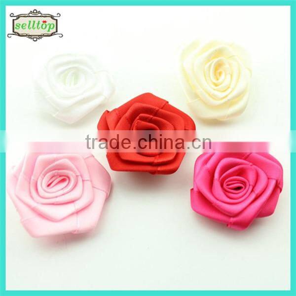 Cheaper hot sale mini 4cm decorative ribbon flower