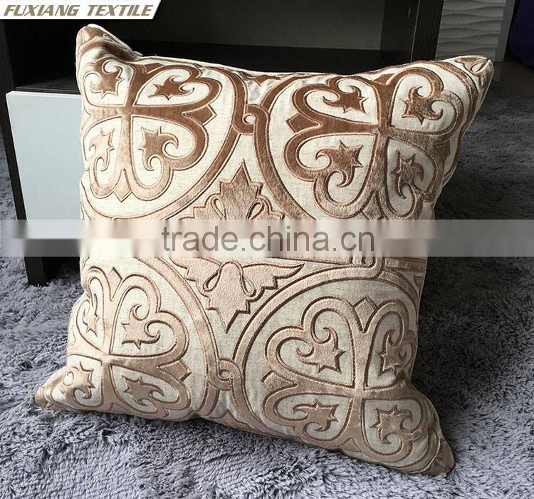 velvet applique embroider pillow