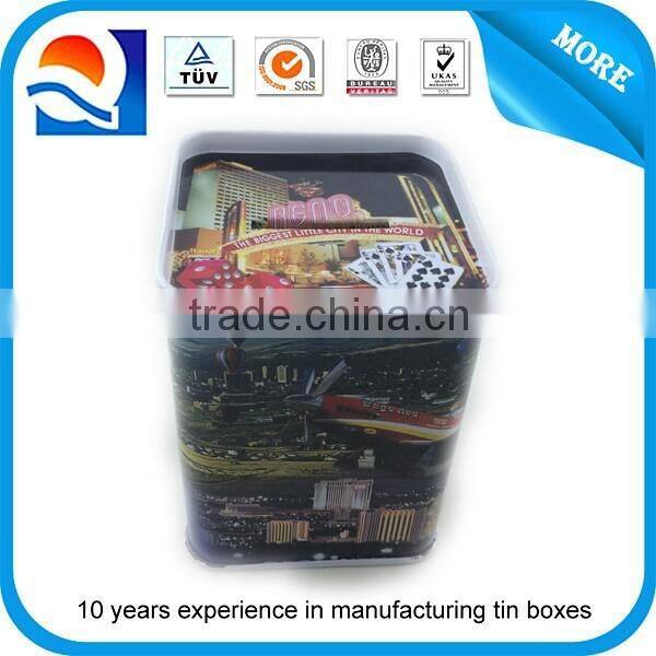 Las vegas printed metal tin coin bank
