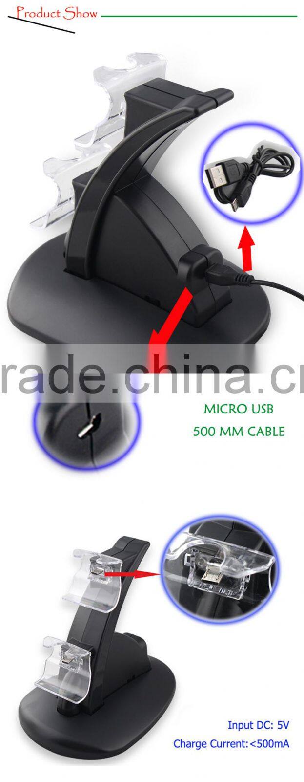 Wholesale dual cool system console stand, cap for ps4 controller, portable charger power bank