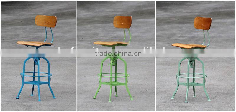 Metal Industrial Bar Stool/Antique Metal Industrial Bar Stool/Toledo Adjustable Industrial Bar Stool