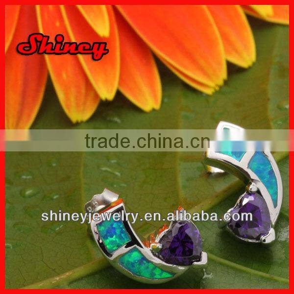 high quality micro paved gold plating white AAA cubic zironia fashion men's earrings