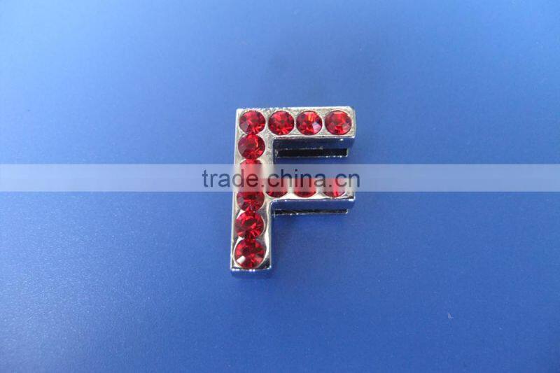 18mm Slide Letters with Red Rhinestones