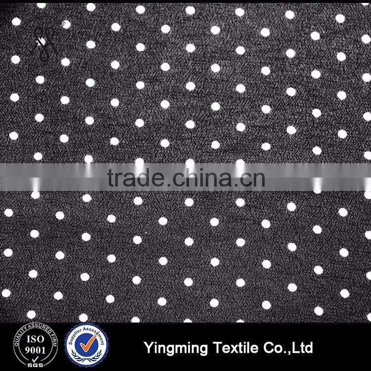 100% Polyester Advanced Dot Printed 75D Chiffon Fabric for Women's Fashion Garments