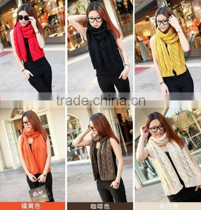 Fashion Wool Knitted Lady Winter Scarf