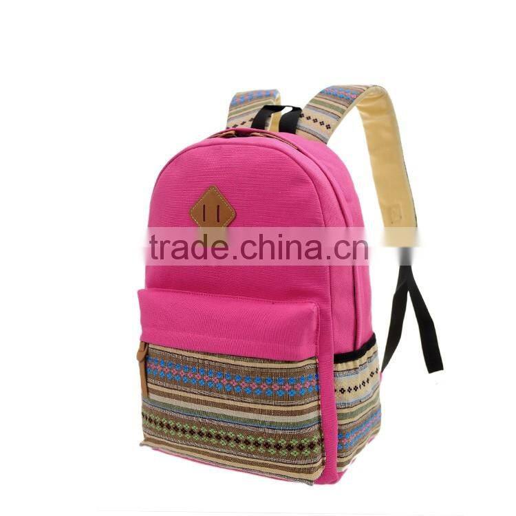 New Design High Middle Class Student Teens Canvas School Bag