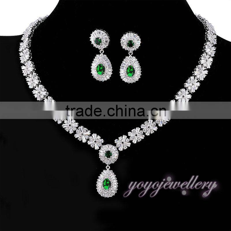 New model arabic white gold zirconia big fashion jewelry set