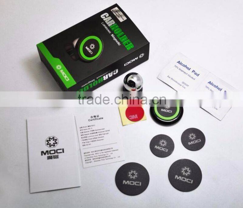 Golden supplier luminous moci holder magnetic car mount for smartphone accessories