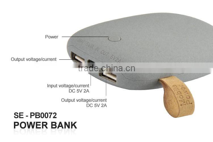 Portable Power Cobblestone design with Dual USB Port Power Bank to Easy Carrying
