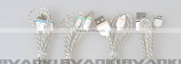 Braided Woven Fabric USB Data Sync Charging Cable For Micro USB To Displayport Cable,Ultra Thin USB Cable For Android