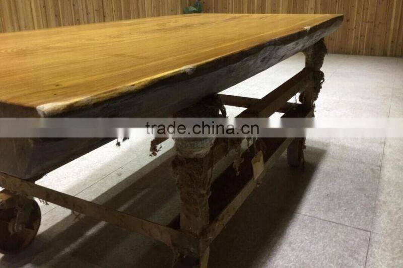 2016 Foshan Fatory Supply Africa Natural Side Pure Teakwood Table Top Use