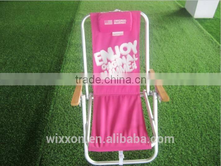 Popular Backpack Folding Reclining Wooden Handle Beach Chair