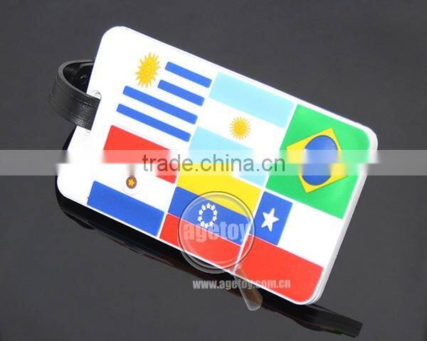 Uruguay Argentina Brazil Paraguay Venezuela Chile National Flags Souvenir Promotion Custom Soft PVC Luggage Tag