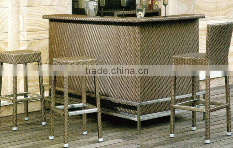 wicker bar table and chair set