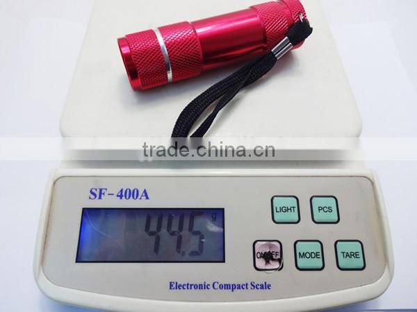 9 led flashlight torch aluminum flashlight, color changing led torch emergency flashlight, multi color led flashlight tri color