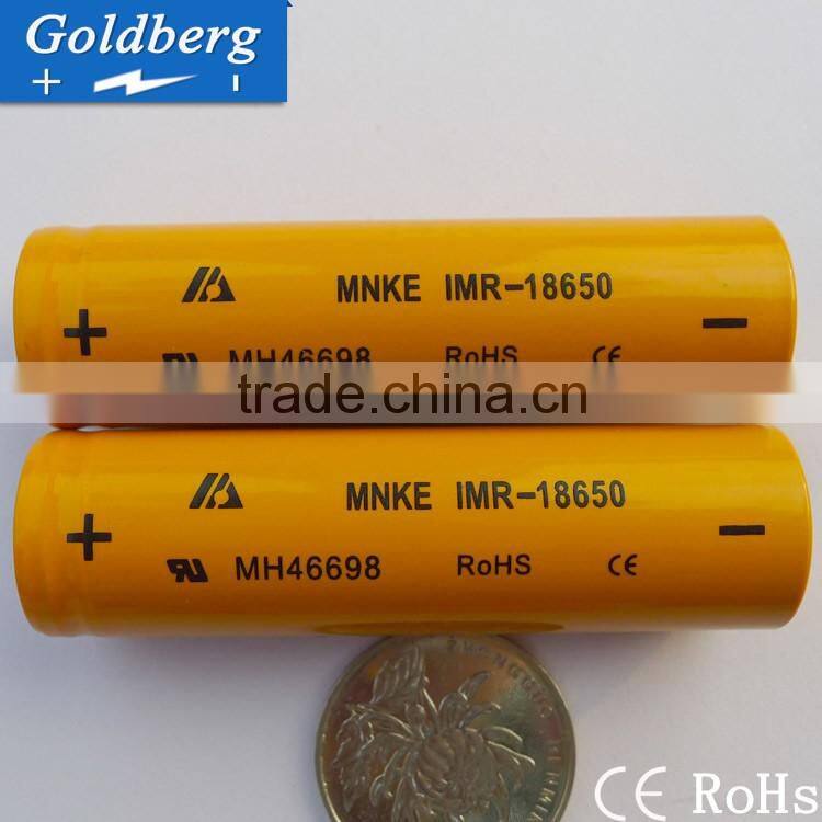 In stock original wholesale mnke IMR 18650 1600mah 30A 3.7V high drain battery /high discharge 30A big mods battery